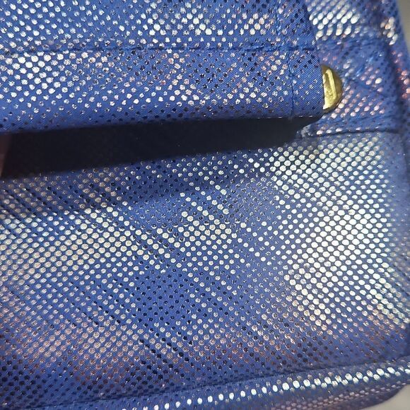 PurseN Metallic Blue Leopard Tiara Vacationer Jewelry Expandable Travwl Case - Picture 3 of 7